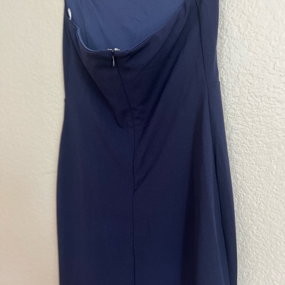 NWOT Elegant Behavior Navy Blue Halter Mermaid Maxi Dress - Picture 7 of 9